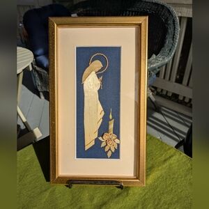 Straw Art Picture - St. Mary